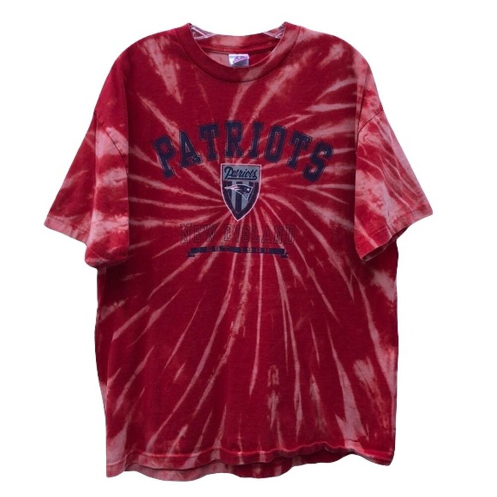 Sports Illustrated New England Patriots NFL Red Spiral Tie Dye T-Shirt Mens XL